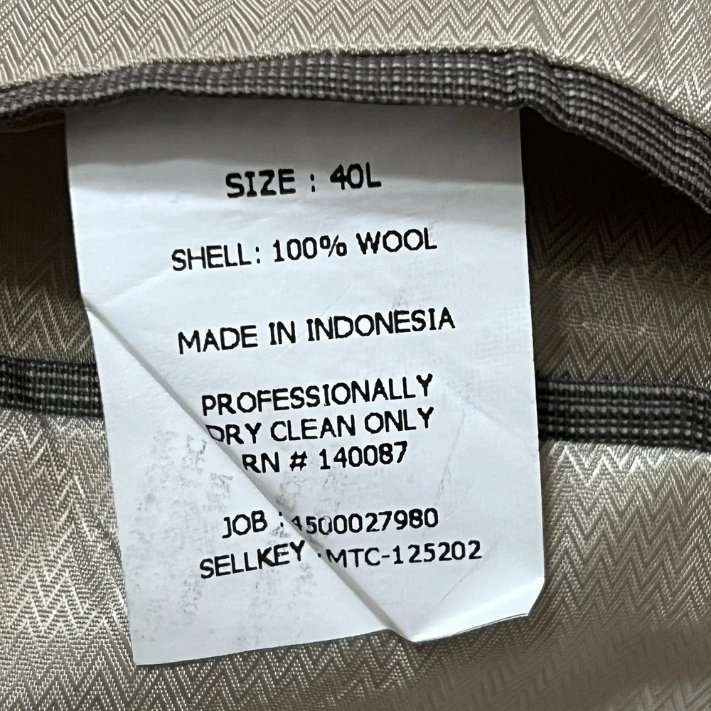 Murano Collezione Wool Blazer Sport Coat Jacket Lt Brown 2 Button Stripe 40L
